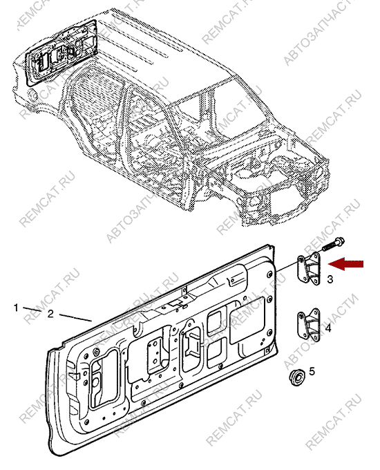 На схеме изображена петля багажника Landwind X6 - верхняя, 6306300DF1
