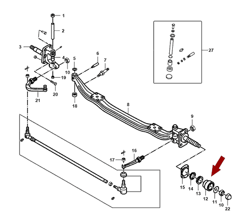 На схеме изображен подшипник передней ступицы JMC 1032 - наружный, Турция, 7506 (GB297)12