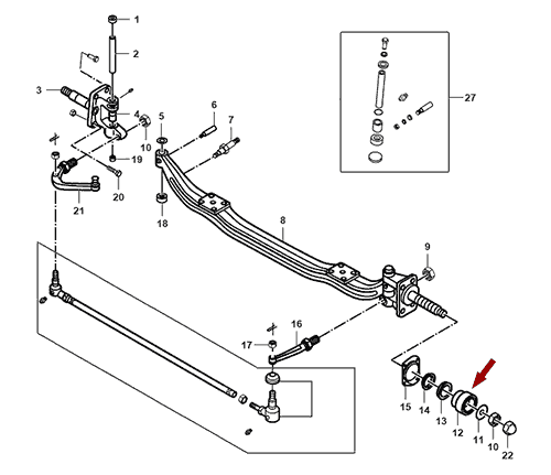 На схеме изображен подшипник передней ступицы  JMC 1051 - наружный, 32207(GB/T297)