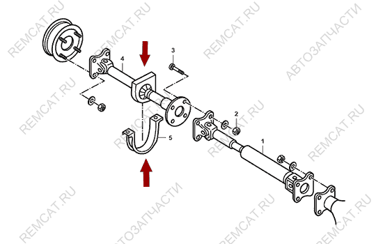 На схеме изображен подшипник подвесной карданного вала JMC 1051, (со скобой), 220200005AR