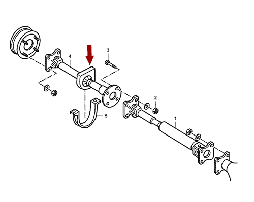 На схеме изображен подшипник подвесной карданного вала JMC 1052, (без скобы), 2200014A1