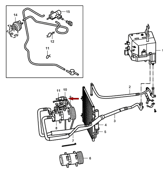 На схеме изображен подшипник ролика ремня кондиционера JMC 1052, 8103120KIT