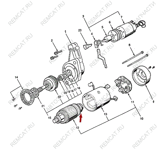 На схеме изображен подшипник стартера JMC 1051 - задний, 608RS
