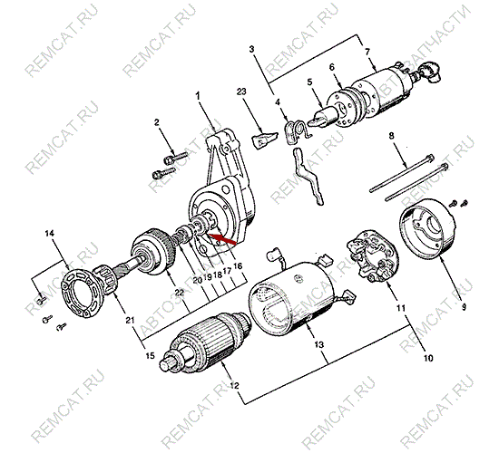 На схеме изображен подшипник стартера JMC 1052 – передний, 604RS