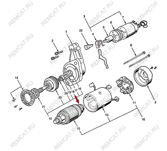 На схеме изображен подшипник стартера JMC 1052 - задний, 608RS