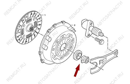 На схеме изображен подшипник выжимной сцепления Landwind X6 (бензин), CT3533F0