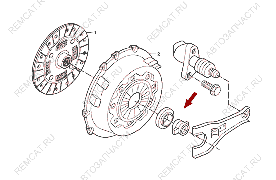 На схеме изображен подшипник выжимной сцепления Landwind X6 (дизель), 160203602L
