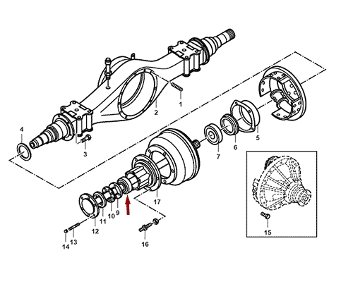 На схеме изображен подшипник задней ступицы JMC 1043 - наружный, 2400103A2