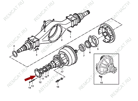 На схеме изображена полуось JMC 1052 - задняя, 240010813