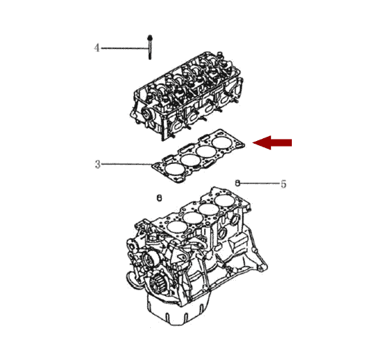 На схеме изображена прокладка (ГБЦ) головки блока цилиндров Brilliance M2, DAMD322820