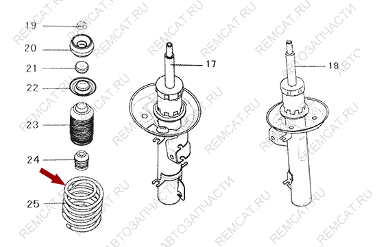 На схеме изображена пружина передней подвески Brilliance V5, 4537011