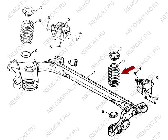 На схеме изображена пружина задней подвески Brilliance V5, 4536006