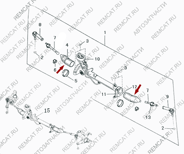 На схеме изображен пыльник рулевой рейки Brilliance V5, 4538204