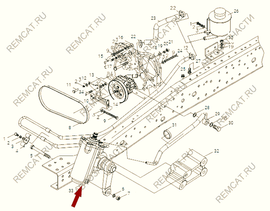 На схеме изображен редуктор рулевой Foton 1039/1049C, 1104934000220