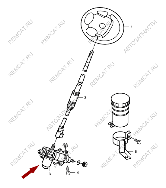 На схеме изображен редуктор рулевой JMC Baodian, 340110003A