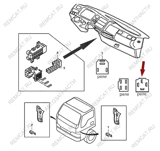 На схеме изображено реле ECU JMC 1051, 373509001