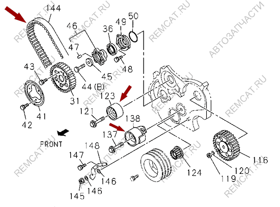 На схеме изображен ремкомплект ГРМ двигателя JMC 1051 Евро 3, 1006060KIT