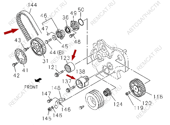 На схеме изображен ремкомплект ГРМ двигателя JMC 1051 Евро 4, 1006061KIT
