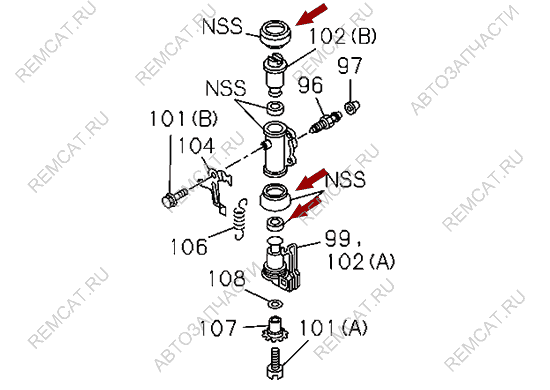 На схеме изображен ремкомплект тормозного цилиндра ISUZU NQR75 | NPR75 - задний, Япония, 5878320510