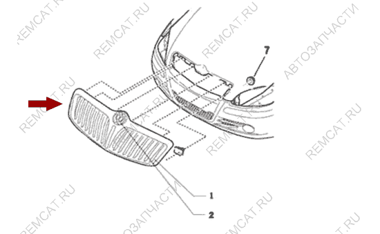 На схеме изображена решётка радиатора Brilliance M1 (Бриллианс М1), 3006577