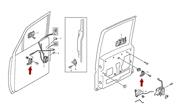 На схеме изображена ручка внутренняя задней двери Landwind X6 - левая, 6105130FE-AU