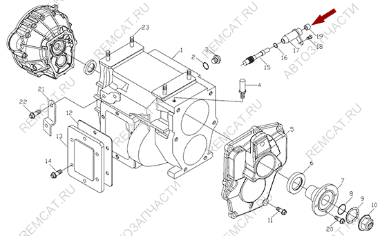 На схеме изображен сальник корпуса привода спидометра Foton 1039/1049C, D1201701143