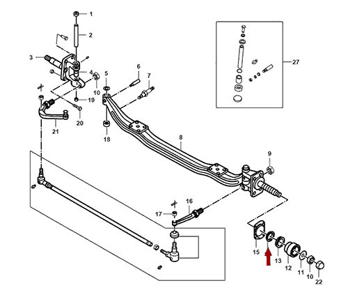 На схеме изображен сальник передней ступицы JMC 1052, 300010502