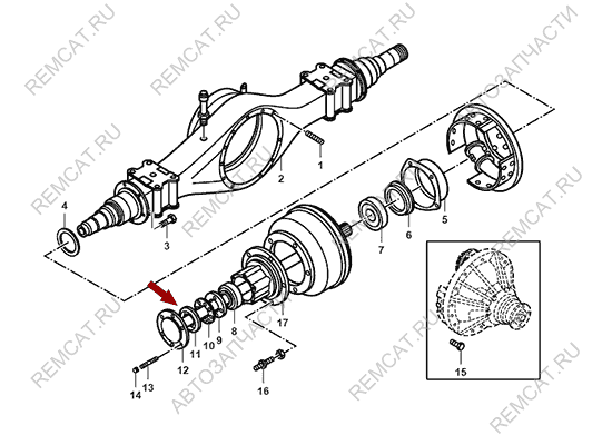 На схеме изображен сальник задней ступицы JMC 1043 - наружный, 2400107A2