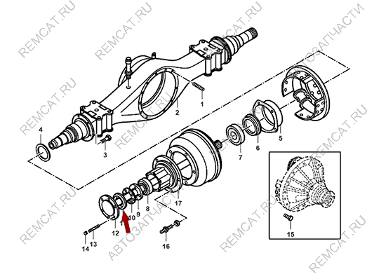 На схеме изображен сальник задней ступицы JMC 1051 - наружный, 2400107A2