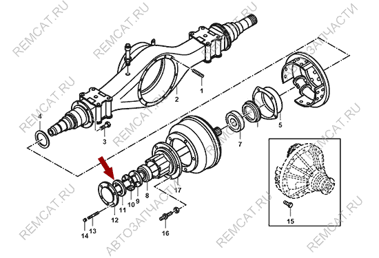 На схеме изображен сальник задней ступицы JMC 1051 - наружный, 2400107A3