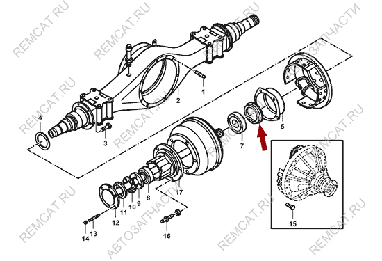 На схеме изображен сальник задней ступицы JMC 1051 - внутренний, 2400101A3