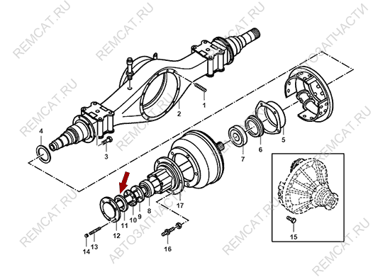 На схеме изображен сальник задней ступицы JMC 1052 - наружный, 2400107A2