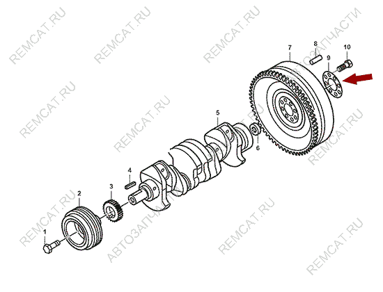 На схеме изображена шайба проставочная маховика JMC Baodian, 1005015BB
