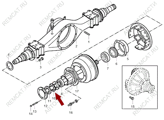 На схеме изображена шайба регулировочная задней полуоси JMC 1052, 2400106A2