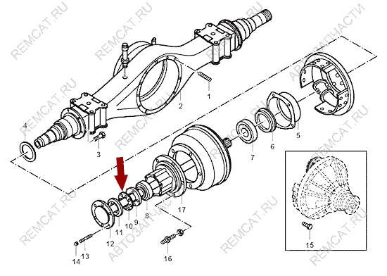 На схеме изображена шайба регулировочная задней полуоси JMC 1051, 2400106A2