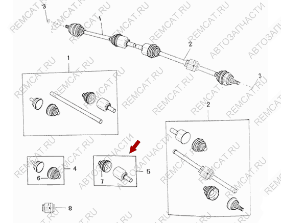 На схеме изображен шарнир привода (шрус) Brilliance V5 (Бриллианс) – внутренний, SHZ2200028