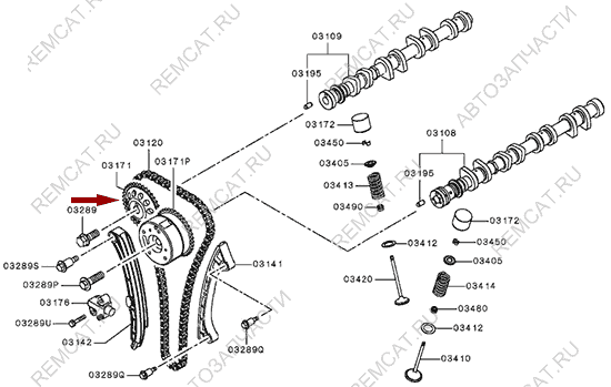 На схеме изображена звёздочка рапредвала Briliance V5, MR984193