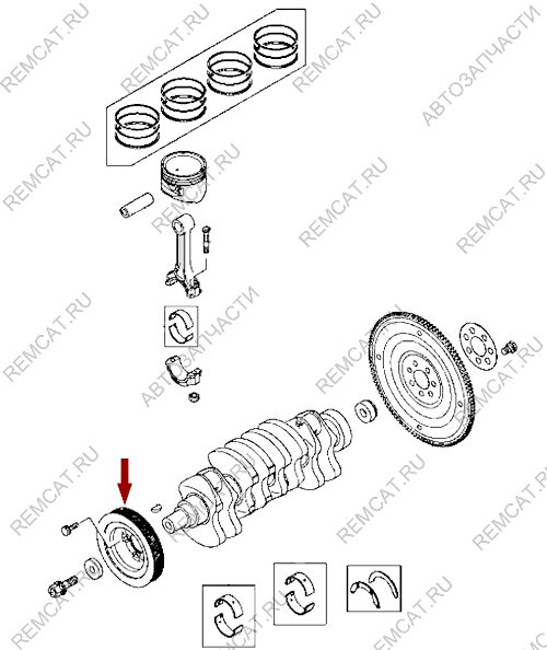 На схеме изображен шкив коленчатого вала Brilliance M2, DAMD315728