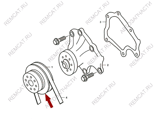 На схеме изображен шкив водяного насоса (помпы) JMC 1052, 1307011BB