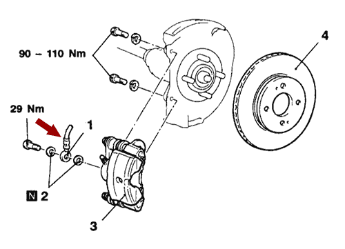 На схеме изображен шланг тормозной Brilliance M1, M2 - передний, 3006213