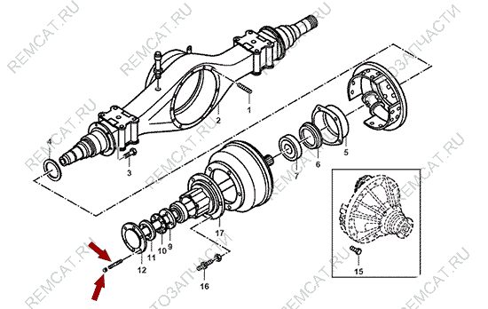 На схеме изображена шпилька задней полуоси JMC 1051, 2400109A2