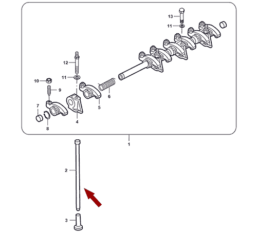На схеме изображена штанга толкателя клапана JMC 1052, 1007050BBB1
