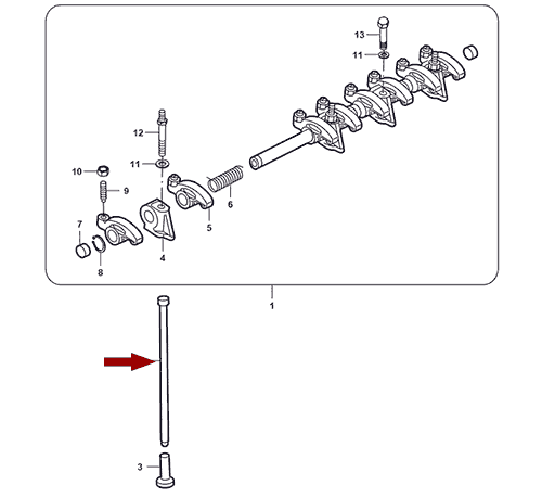 На схеме изображена штанга толкателя клапана Landwind X6, 1007050BBB1