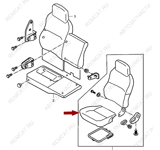 На схеме изображено сиденье водительское JMC 1043 (нижняя часть), 680000031