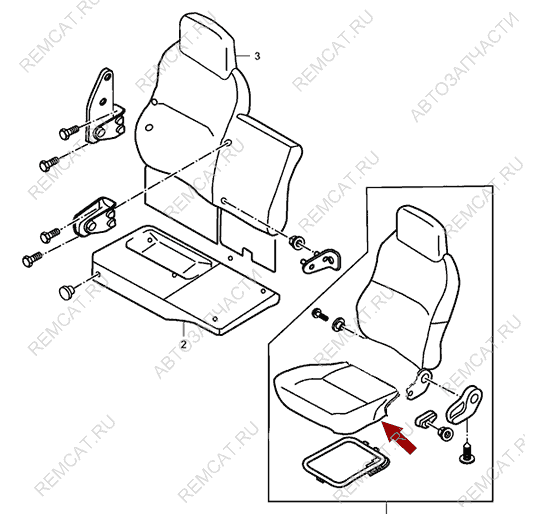 На схеме изображено сиденье водительское JMC 1052 (нижняя часть), 680000031