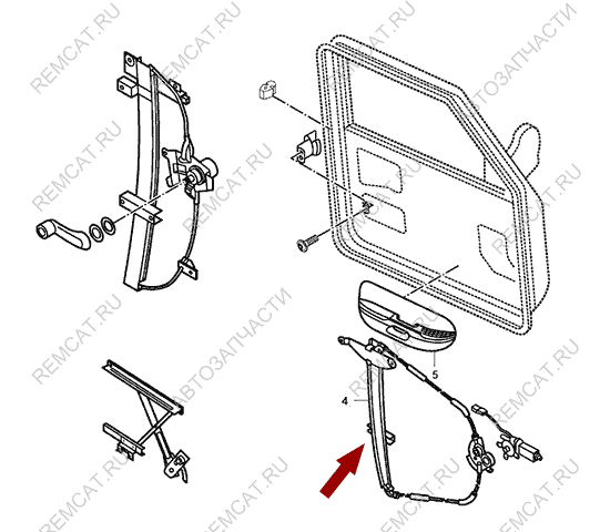 На схеме изображен стеклоподъемник передней двери JMC Baodian - левый, 6104100DB6