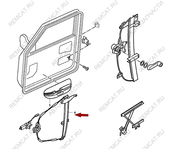 На схеме изображен стеклоподъемник передней двери JMC Baodian - правый, 6104200DB6