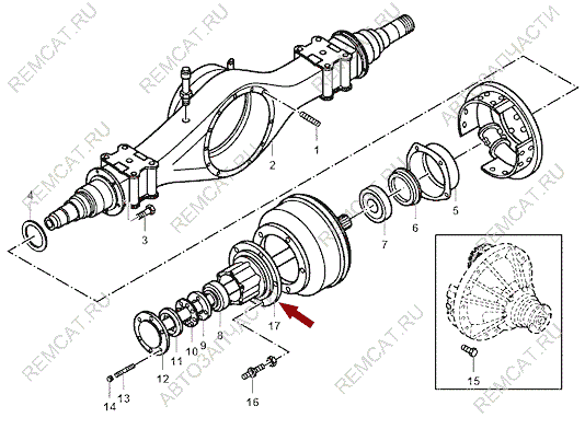 На схеме изображена ступица JMC 1043 - задняя, 3104102A1