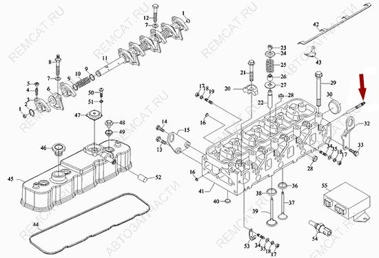 На схеме изображена свеча накала Foton 1039/1049C, Япония, E049301000182