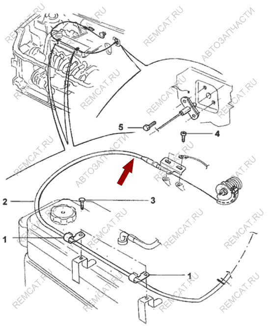 На схеме изображен трос акселератора (газа) Brilliance M2, 3084913